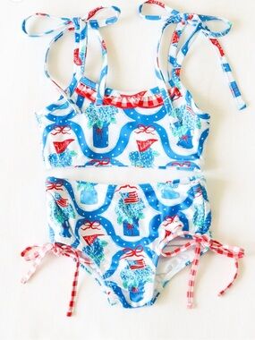 NWT SweetHoney Meg Tankini Star Spangled Banner Size 18M